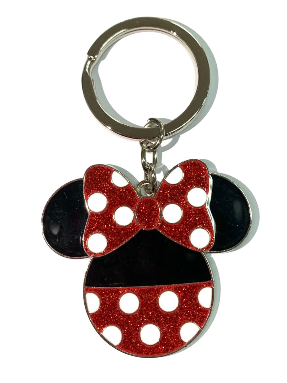 New Disney Polka Dot Minnie Mouse Keychain - Red, Black, White Bag Charm